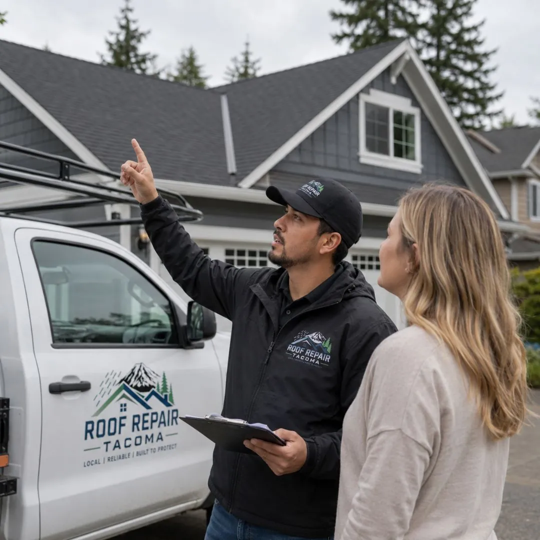 Finished roof repair on a Tacoma home